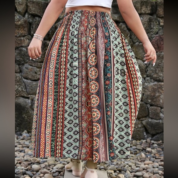 Boho plus geo print flare dress - Picture 2 of 5